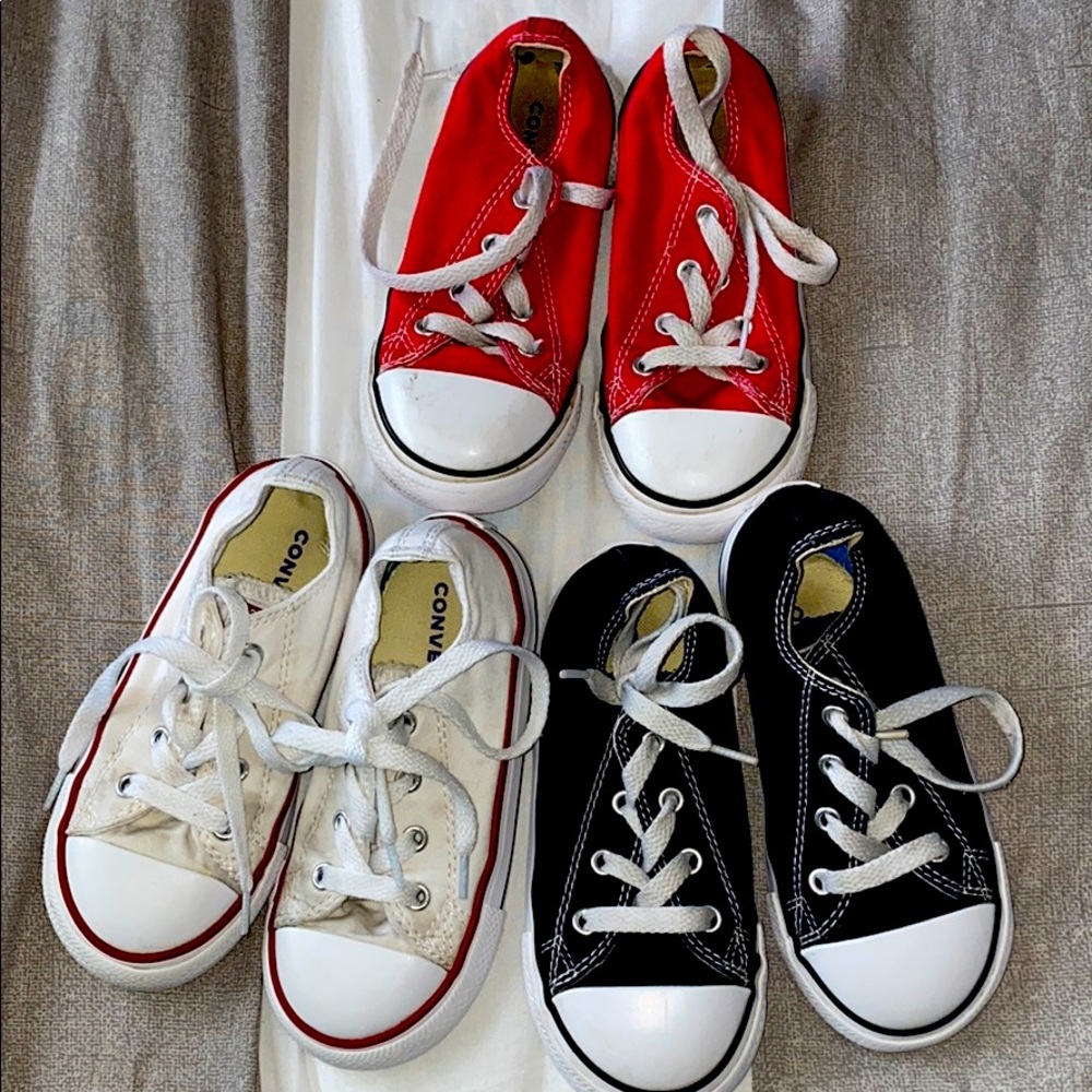 Set of 3 toddler Converse size 9.